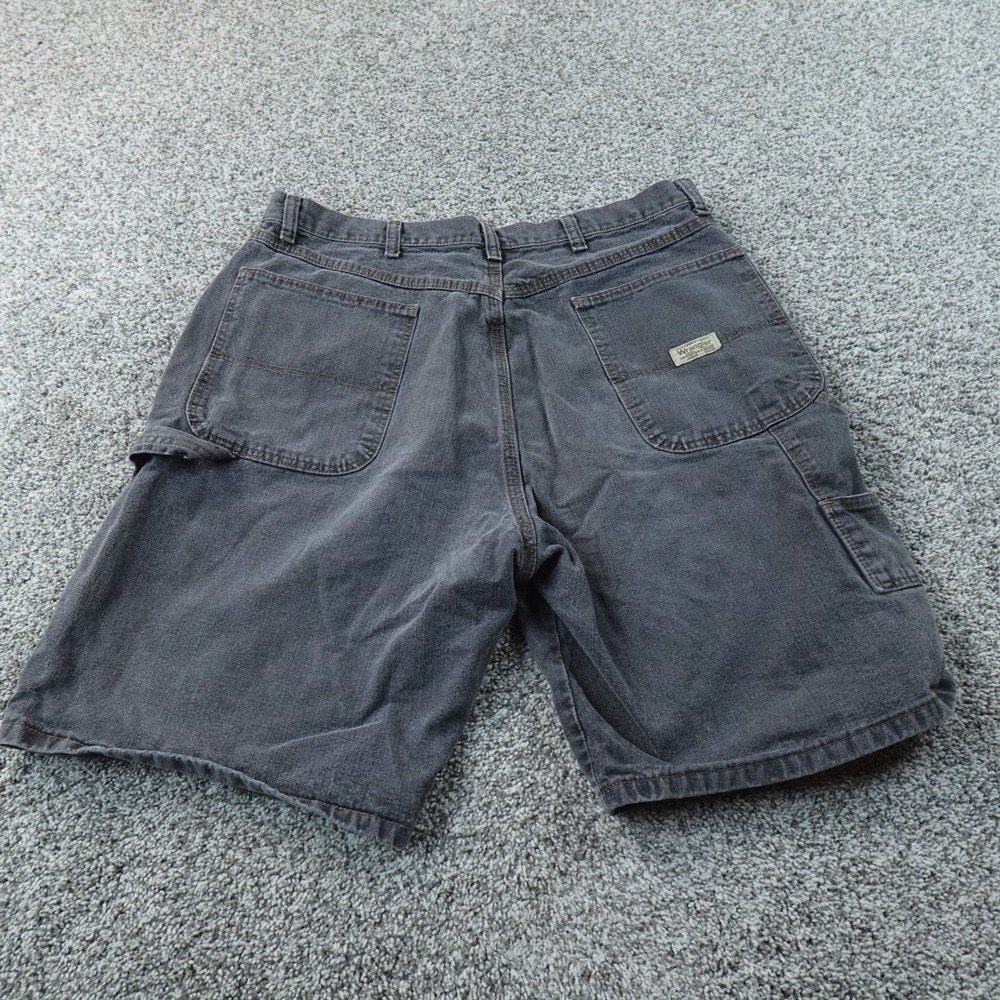 Wrangler‎ Shorts Mens 36 Dark Gray Black Denim Jean Carpenter Utility Work Y2K